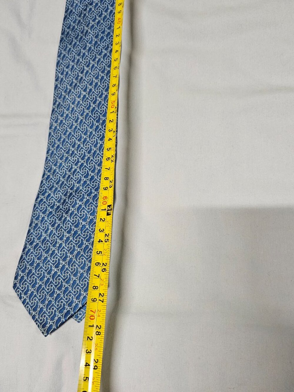 Hermes 007881 MA Blue 100% Silk Tie - Picture 9 of 14
